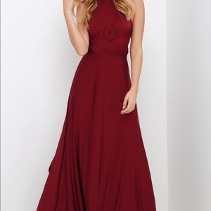 Burgundy convertible maxi dress